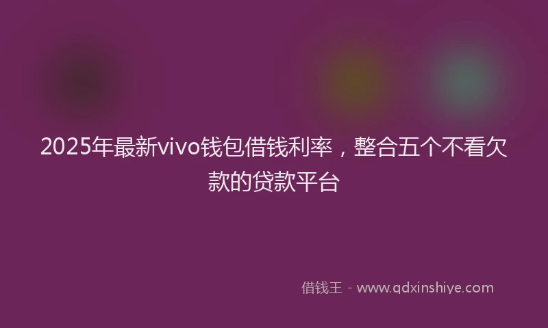 2025年最新vivo钱包借钱利率，整合五个不看欠款的贷款平台