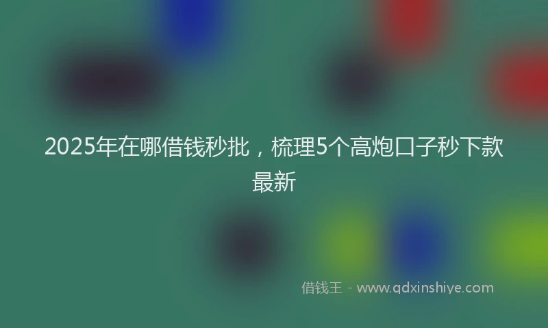 2025年在哪借钱秒批，梳理5个高炮口子秒下款最新