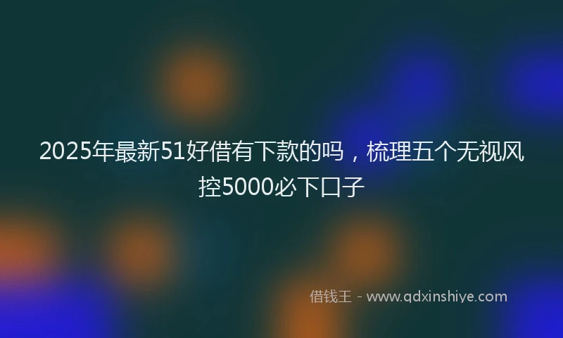 2025年最新51好借有下款的吗，梳理五个无视风控5000必下口子