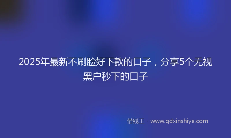2025年最新不刷脸好下款的口子，分享5个无视黑户秒下的口子