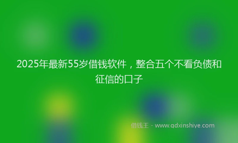 2025年最新55岁借钱软件，整合五个不看负债和征信的口子