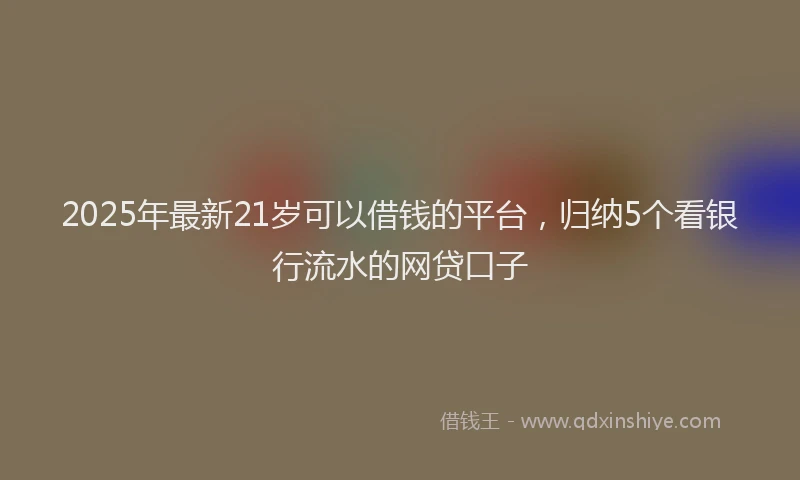 2025年最新21岁可以借钱的平台，归纳5个看银行流水的网贷口子