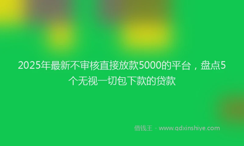 2025年最新不审核直接放款5000的平台，盘点5个无视一切包下款的贷款