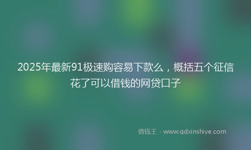 2025年最新91极速购容易下款么，概括五个征信花了可以借钱的网贷口子