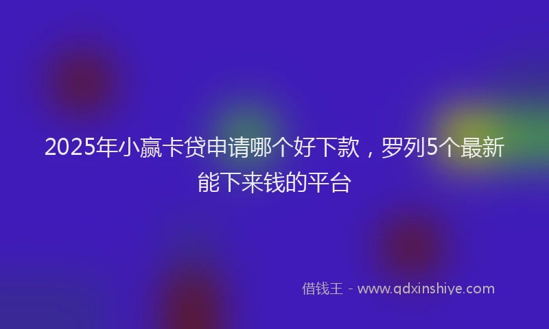 2025年小赢卡贷申请哪个好下款，罗列5个最新能下来钱的平台