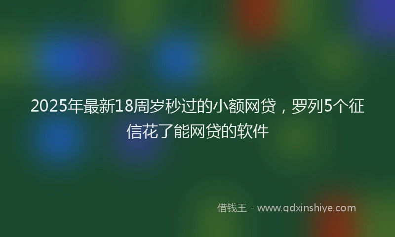 2025年最新18周岁秒过的小额网贷，罗列5个征信花了能网贷的软件