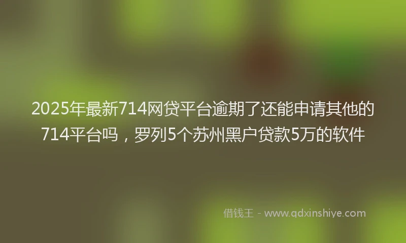 2025年最新714网贷平台逾期了还能申请其他的714平台吗，罗列5个苏州黑户贷款5万的软件