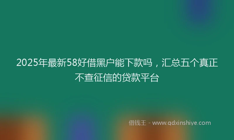 2025年最新58好借黑户能下款吗，汇总五个真正不查征信的贷款平台