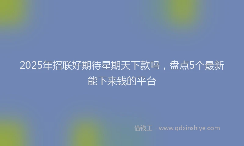 2025年招联好期待星期天下款吗，盘点5个最新能下来钱的平台