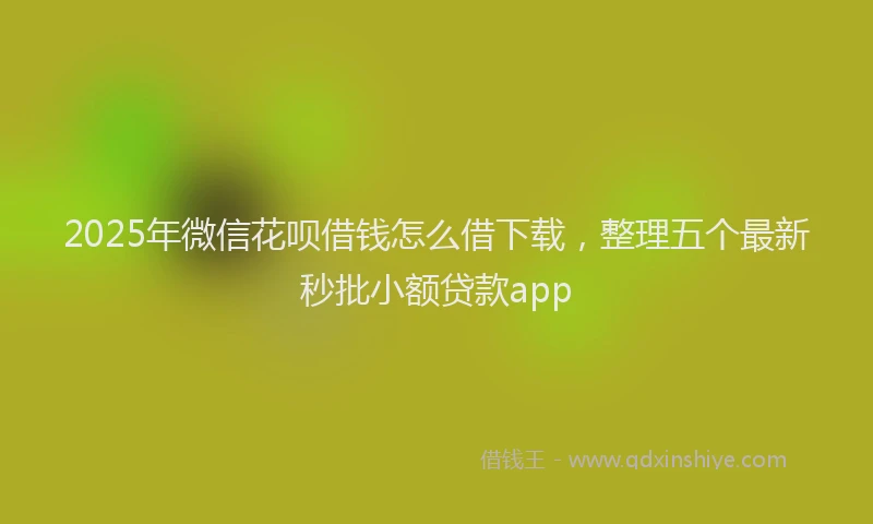 2025年微信花呗借钱怎么借下载，整理五个最新秒批小额贷款app