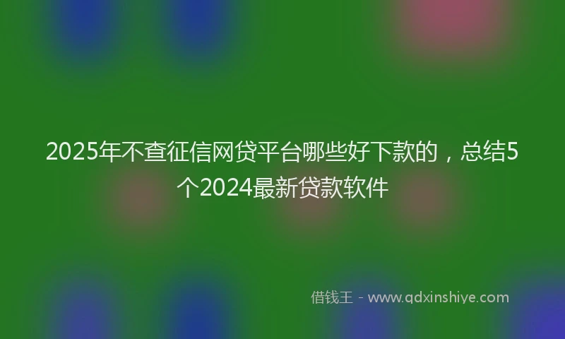 2025年不查征信网贷平台哪些好下款的，总结5个2024最新贷款软件