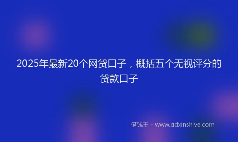 2025年最新20个网贷口子，概括五个无视评分的贷款口子