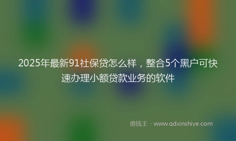 2025年最新91社保贷怎么样，整合5个黑户可快速办理小额贷款业务的软件
