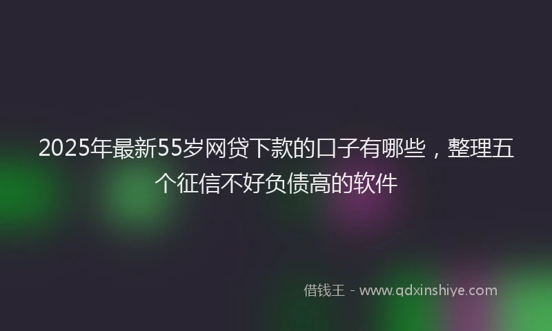 2025年最新55岁网贷下款的口子有哪些，整理五个征信不好负债高的软件