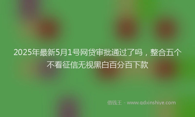 2025年最新5月1号网贷审批通过了吗，整合五个不看征信无视黑白百分百下款