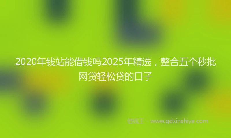 2020年钱站能借钱吗2025年精选，整合五个秒批网贷轻松贷的口子