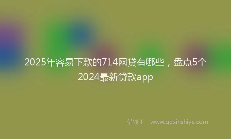 2025年容易下款的714网贷有哪些，盘点5个2024最新贷款app