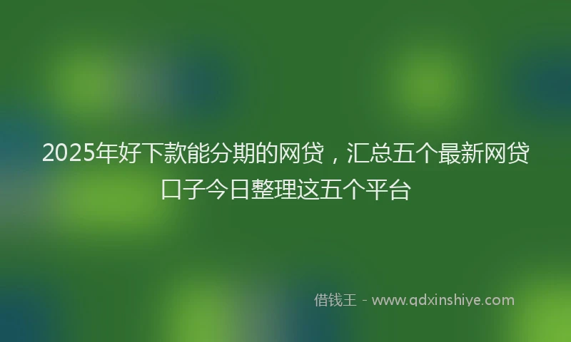 2025年好下款能分期的网贷，汇总五个最新网贷口子今日整理这五个平台