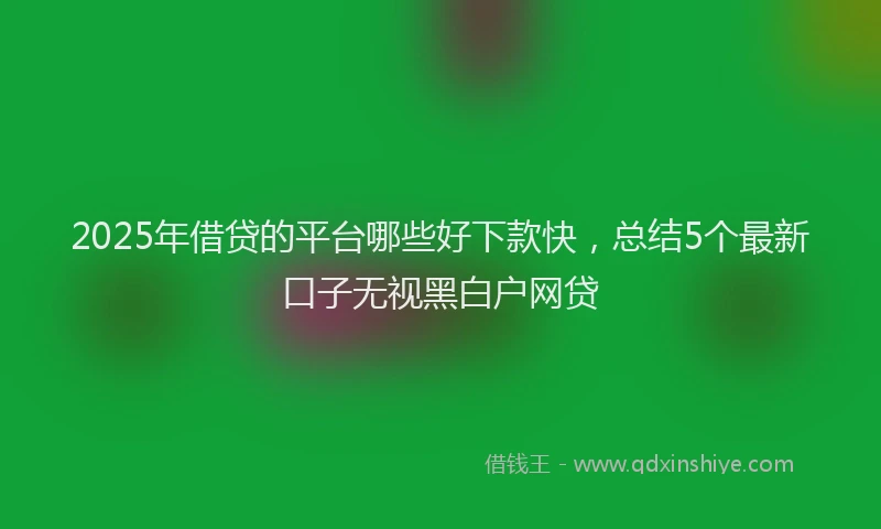 2025年借贷的平台哪些好下款快，总结5个最新口子无视黑白户网贷