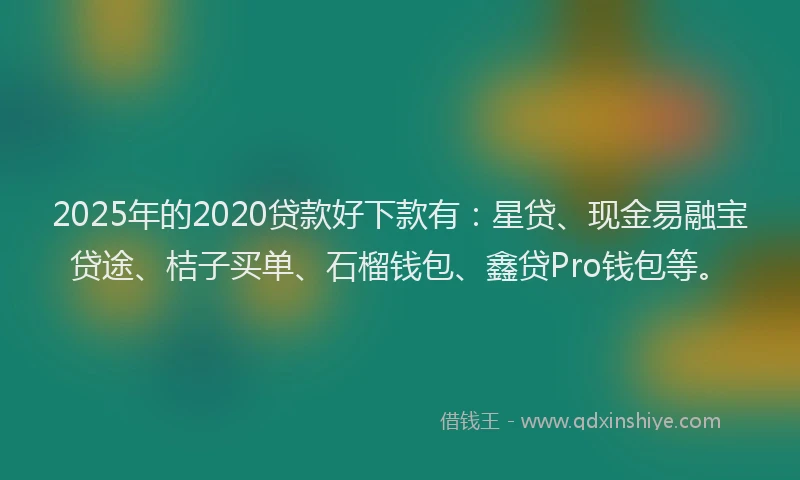 2025年的2020贷款好下款有：星贷、现金易融宝贷途、桔子买单、石榴钱包、鑫贷Pro钱包等。
