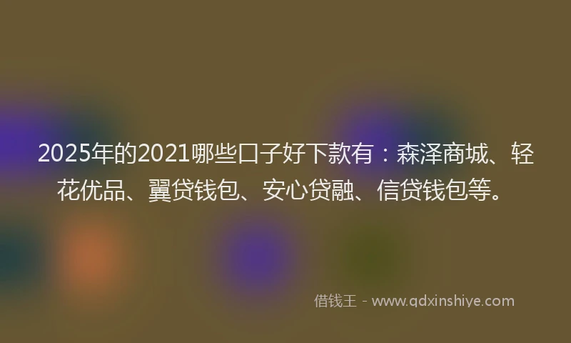 2025年的2021哪些口子好下款有：森泽商城、轻花优品、翼贷钱包、安心贷融、信贷钱包等。