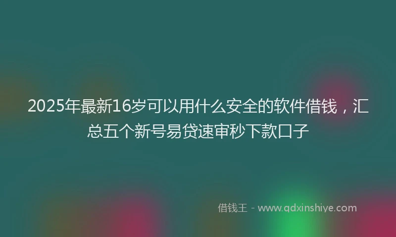2025年最新16岁可以用什么安全的软件借钱，汇总五个新号易贷速审秒下款口子