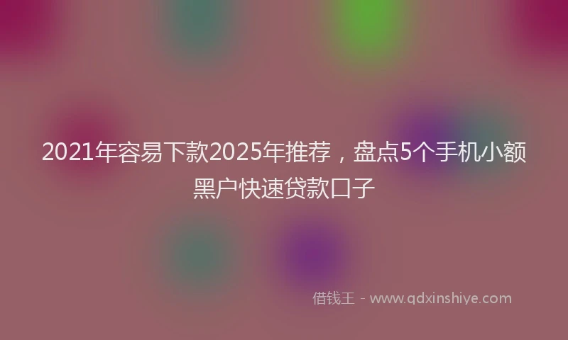 2021年容易下款2025年推荐，盘点5个手机小额黑户快速贷款口子