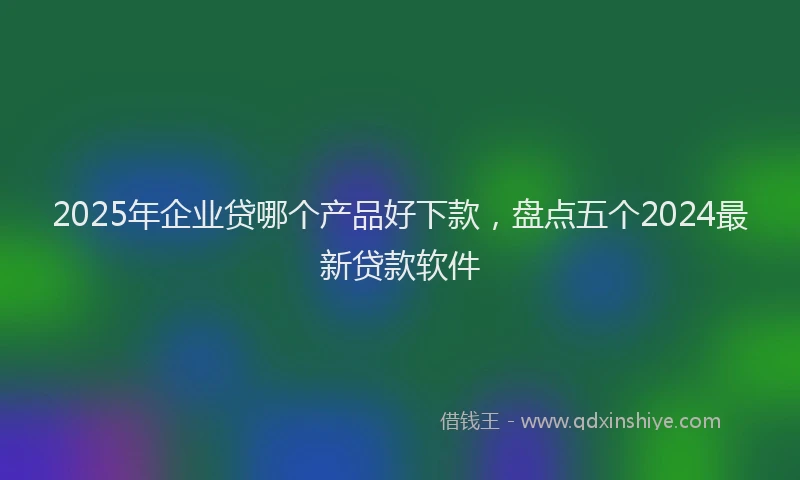 2025年企业贷哪个产品好下款，盘点五个2024最新贷款软件