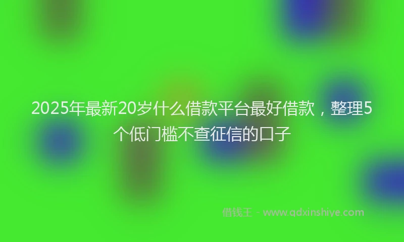 2025年最新20岁什么借款平台最好借款，整理5个低门槛不查征信的口子