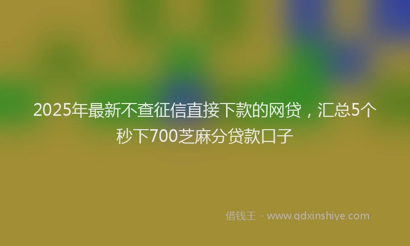 2025年最新不查征信直接下款的网贷，汇总5个秒下700芝麻分贷款口子