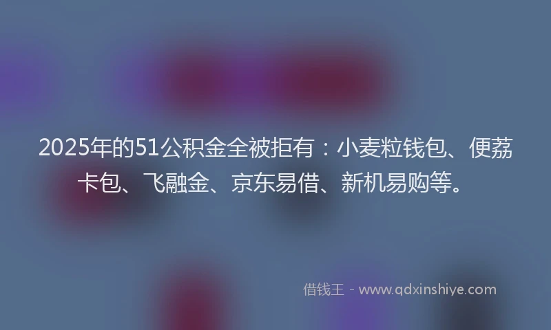 2025年的51公积金全被拒有：小麦粒钱包、便荔卡包、飞融金、京东易借、新机易购等。