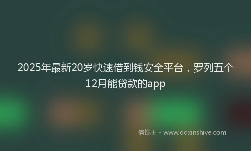 2025年最新20岁快速借到钱安全平台，罗列五个12月能贷款的app