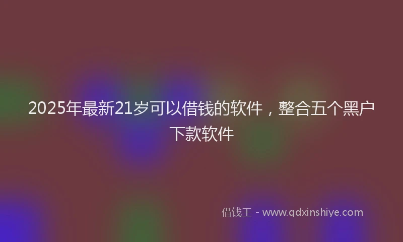 2025年最新21岁可以借钱的软件，整合五个黑户下款软件