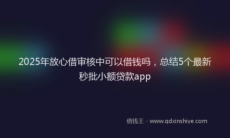 2025年放心借审核中可以借钱吗，总结5个最新秒批小额贷款app