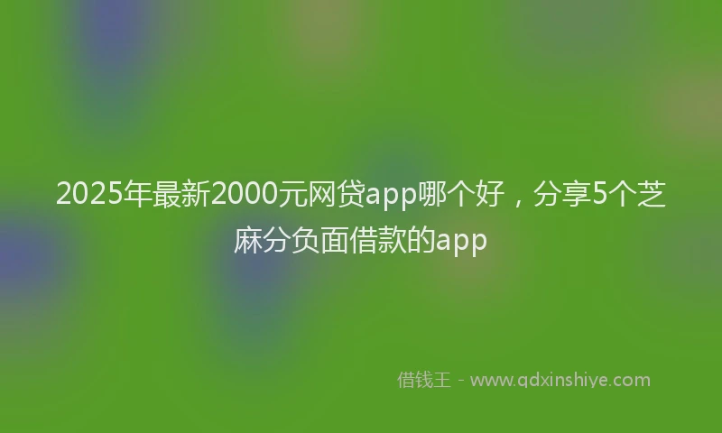 2025年最新2000元网贷app哪个好，分享5个芝麻分负面借款的app