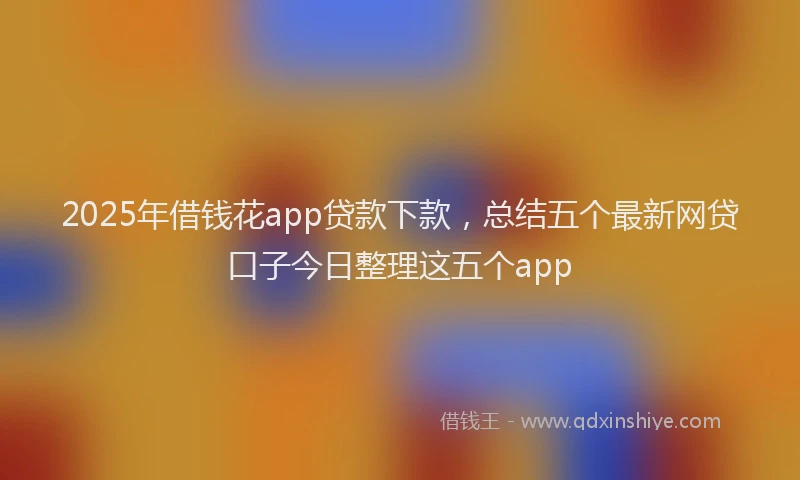 2025年借钱花app贷款下款，总结五个最新网贷口子今日整理这五个app