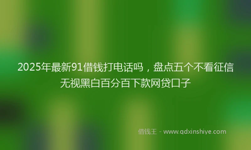 2025年最新91借钱打电话吗，盘点五个不看征信无视黑白百分百下款网贷口子
