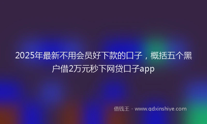 2025年最新不用会员好下款的口子，概括五个黑户借2万元秒下网贷口子app