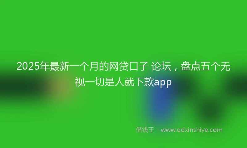 2025年最新一个月的网贷口子 论坛，盘点五个无视一切是人就下款app