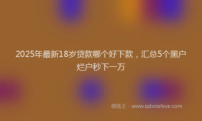 2025年最新18岁贷款哪个好下款，汇总5个黑户烂户秒下一万