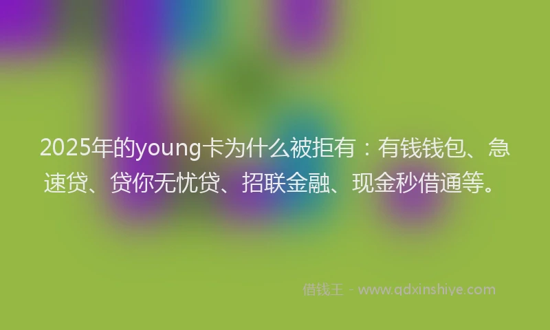 2025年的young卡为什么被拒有：有钱钱包、急速贷、贷你无忧贷、招联金融、现金秒借通等。