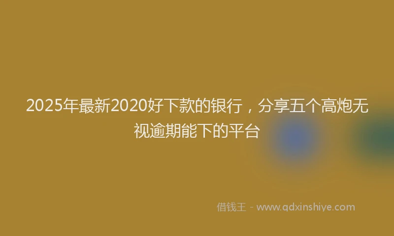 2025年最新2020好下款的银行，分享五个高炮无视逾期能下的平台