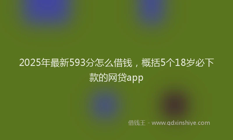 2025年最新593分怎么借钱，概括5个18岁必下款的网贷app
