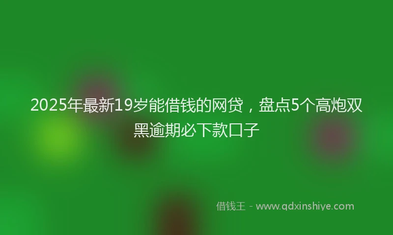 2025年最新19岁能借钱的网贷，盘点5个高炮双黑逾期必下款口子