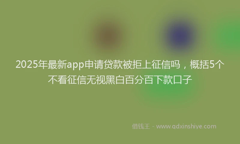 2025年最新app申请贷款被拒上征信吗，概括5个不看征信无视黑白百分百下款口子