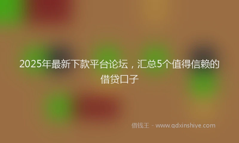 2025年最新下款平台论坛，汇总5个值得信赖的借贷口子