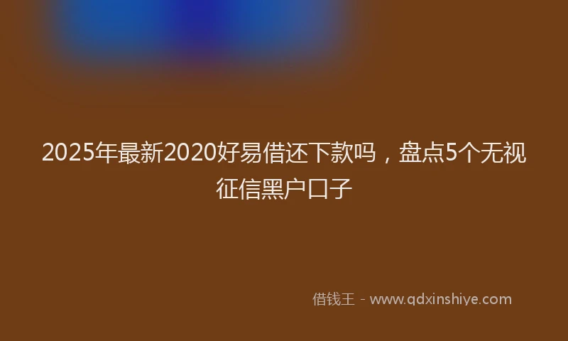 2025年最新2020好易借还下款吗，盘点5个无视征信黑户口子