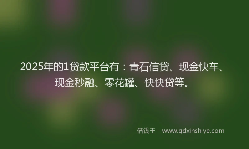 2025年的1贷款平台有：青石信贷、现金快车、现金秒融、零花罐、快快贷等。