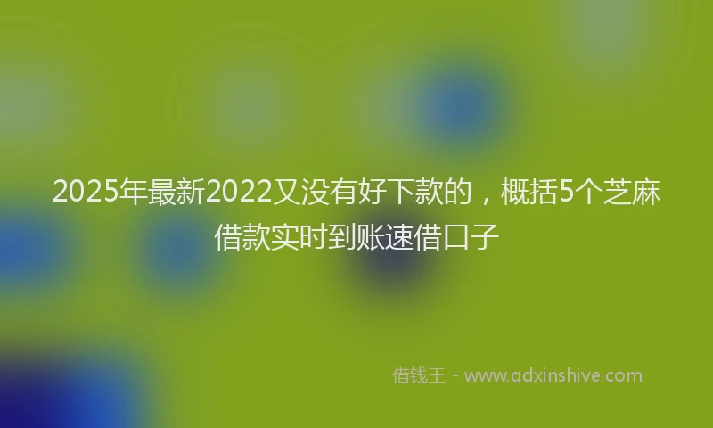 2025年最新2022又没有好下款的，概括5个芝麻借款实时到账速借口子