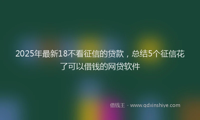 2025年最新18不看征信的贷款，总结5个征信花了可以借钱的网贷软件